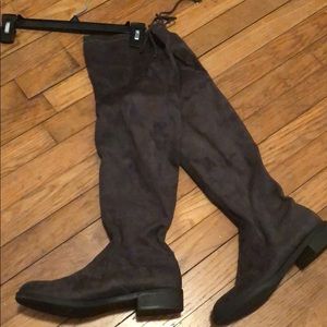 Over the knee suede boots
